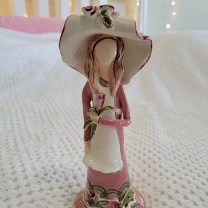 2002 Blue Sky Clayworks Heather Goldminc Flower Girl Figurine Pink Dress Hat